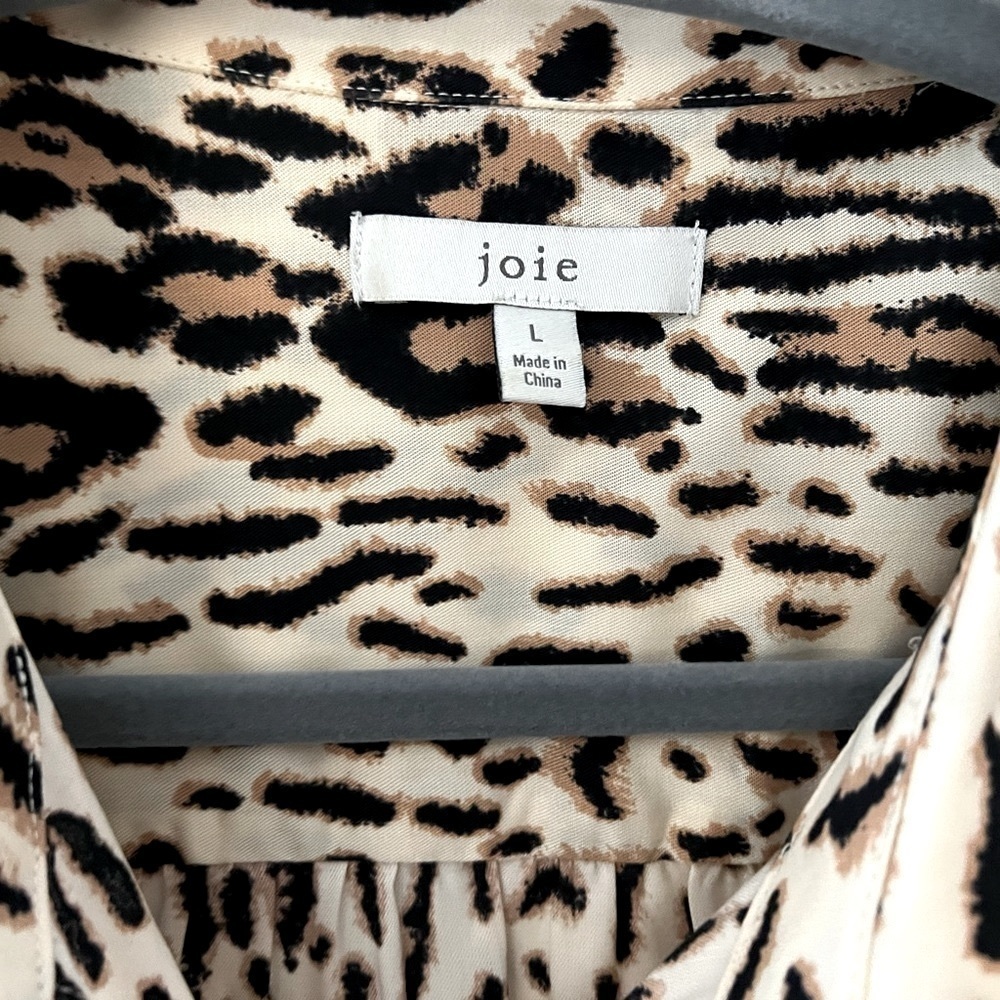 Joie 'Lidelle' Leopard Print Blouse, Size L - Picture 7 of 13